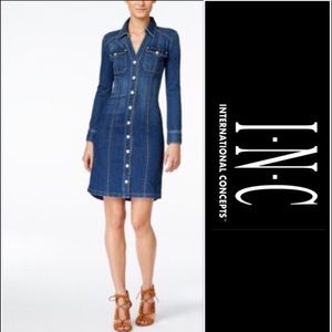 Inc Denim Shirt Dress